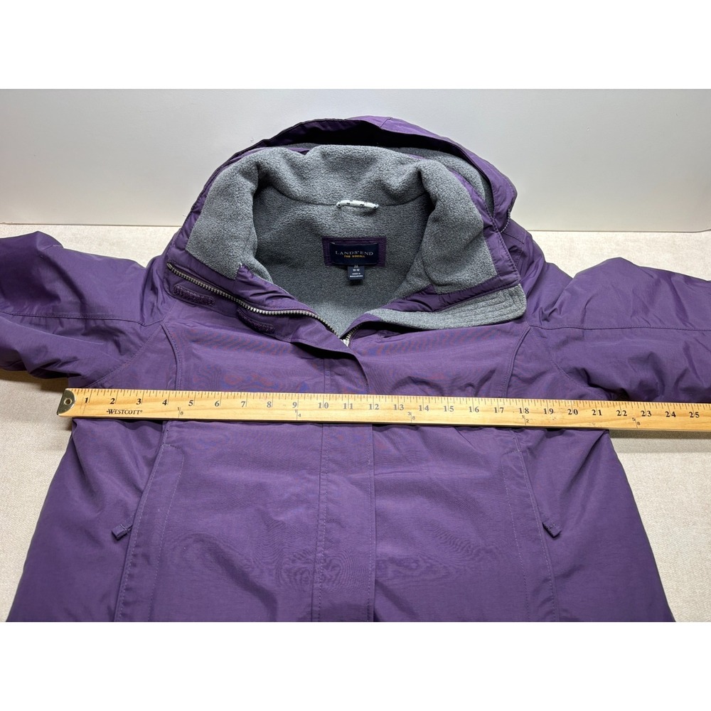 Lands' End Coat Girls M 10-12 Purple The Squall Coat Removable Hood Lined - Picture 9 of 11